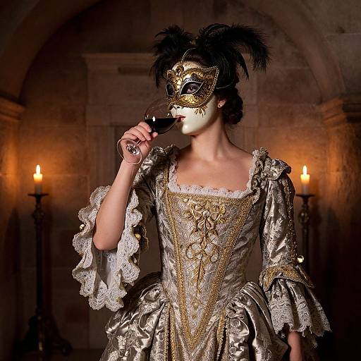 Venetian Masquerade in Wine Cellar