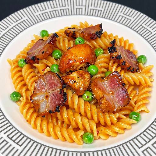 Vibrant Orange Rotini with Chicken & Bacon