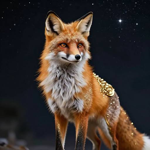 Majestic Fox in Ornate Golden Armor