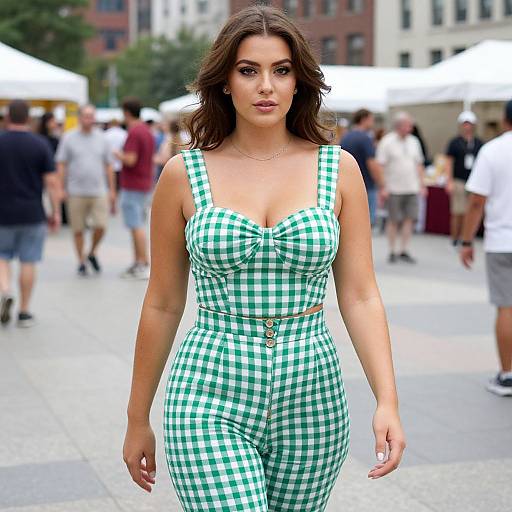 Curvy Chic in Gingham Festival Look