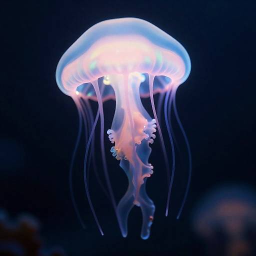 Iridescent 3D Glowing Jellyfish