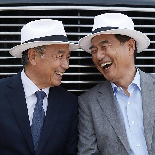 Joyful Moment Between Two Men