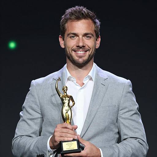 Smiling Man with Award Photography