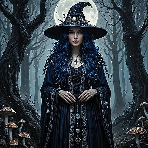 Mysterious Witch in Enchanted Forest