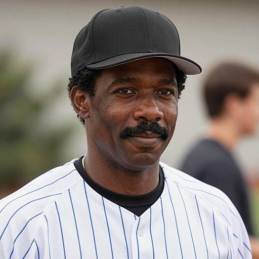 African-American Baseball Player Close-Up
