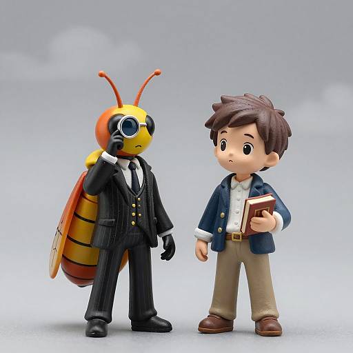 Figurines Under Cloudy Sky: A Unique Scene