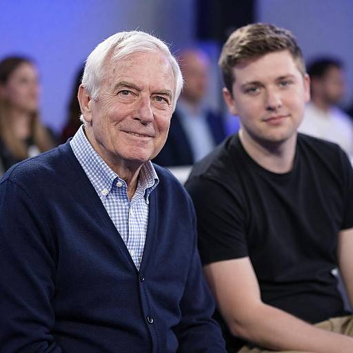 Portrait of Two Men in Blue Lighting