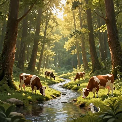 Hyper-Realistic Serene Forest Scene