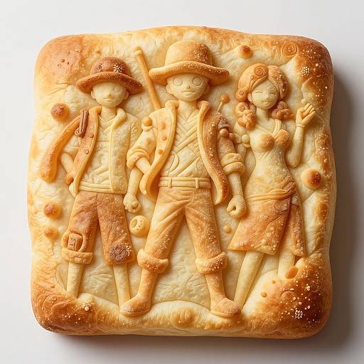 Intricate Anime-Inspired Bread Sculpture