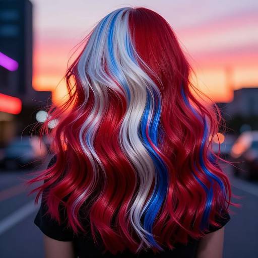 Futuristic Neon Sunset Hair Waves