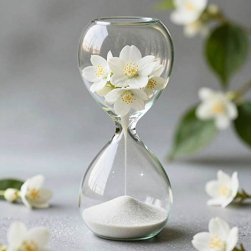 Surreal Jasmine in Giant Hourglass