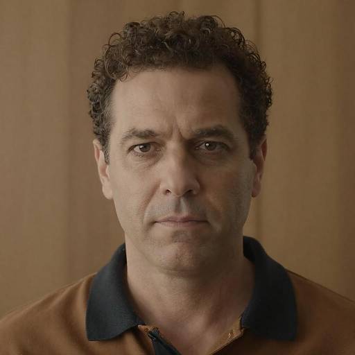 Close-Up Portrait of Serious Middle-Aged Man