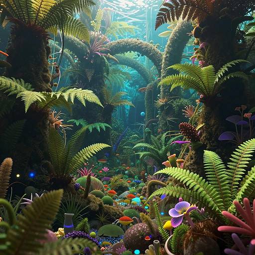Vivid Underwater Fern Labyrinth
