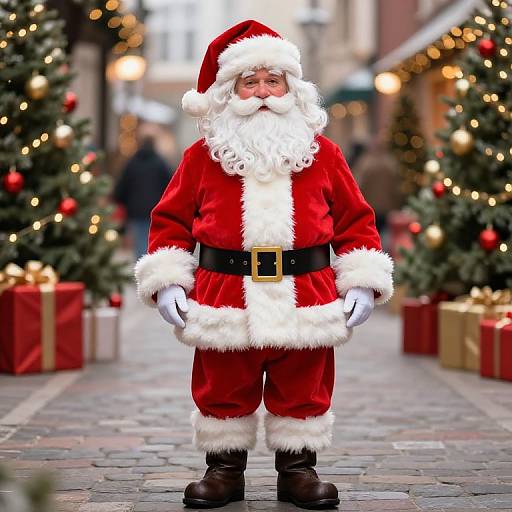 Festive Santa Claus in Holiday Street