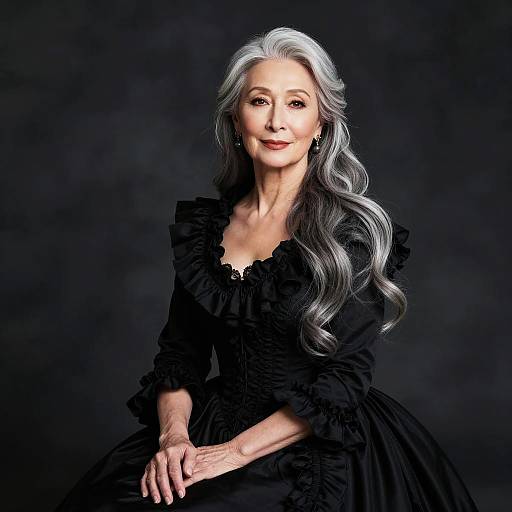 Elegant Older Woman in Victorian Dress