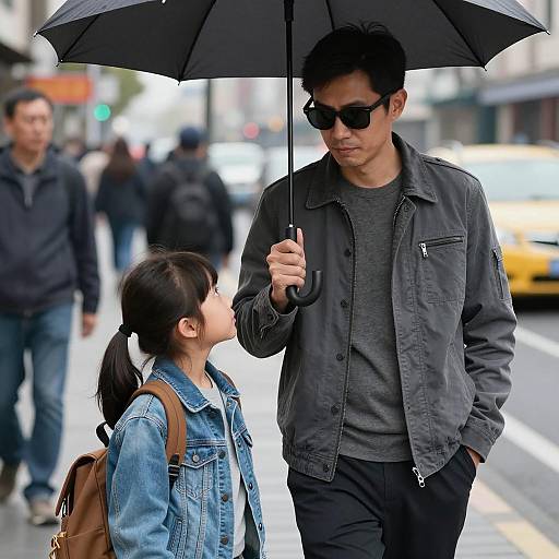 Urban Scene: Man and Girl Together