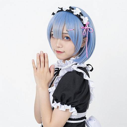 Young Woman in Classic Maid Outfit