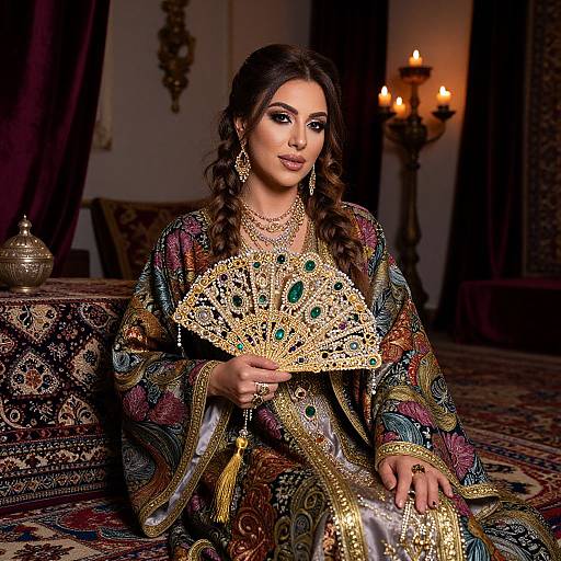 Exotic Ottoman Lady in Lavish Interior