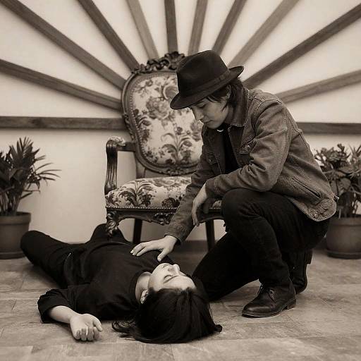 Mysterious Sepia Scene with Intrigue