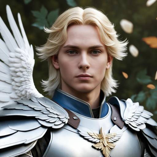 Blonde Angel Boy Portrait with Wings