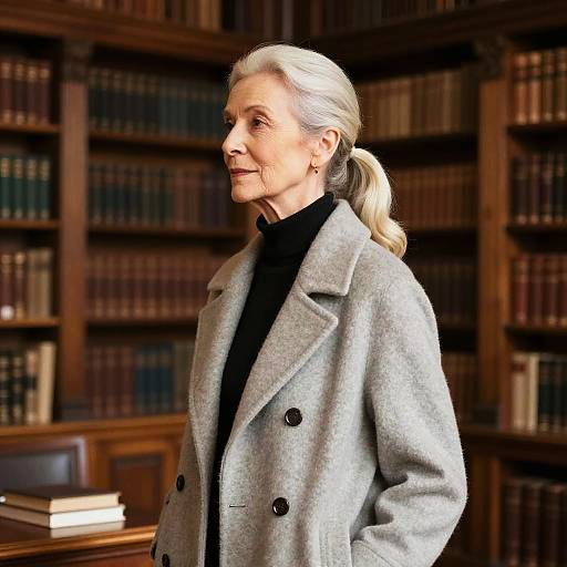 Elegant Senior Model with Sleek Ponytail