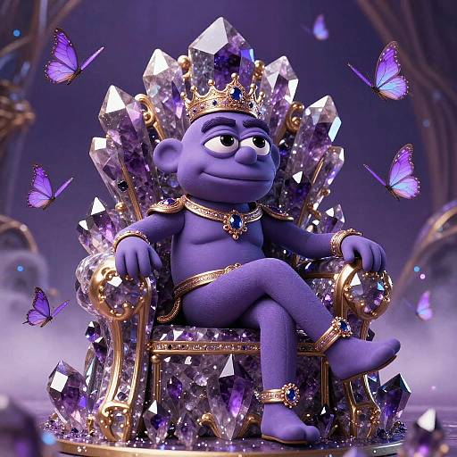Regal Purple Pepe on Amethyst Throne