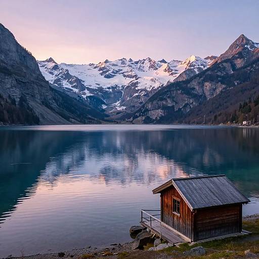 Serene Mountain Lake at Dawn