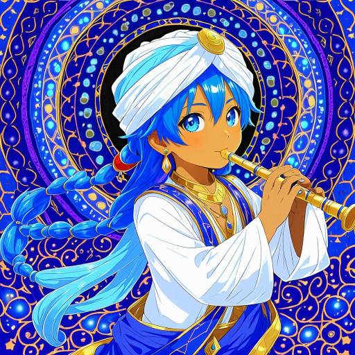 Illustration of Aladdin (magi), magi the labyrinth of magic in the style of Tsubasa (abchipika)