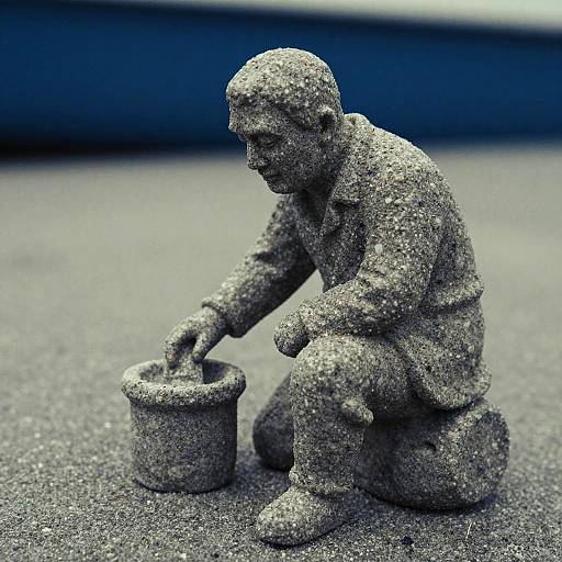 Vintage Fisherman Statue Macro Shot