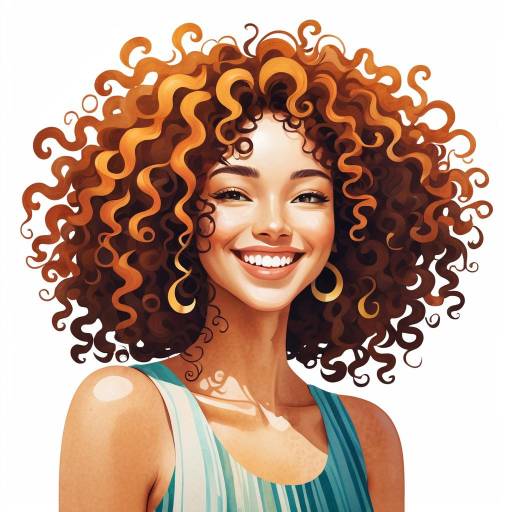 Joyful Minimalist Woman with Curly Hair Joyful Minimalist Woman with Curly Hair