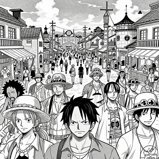 One Piece Manga Inspired Bustling Port