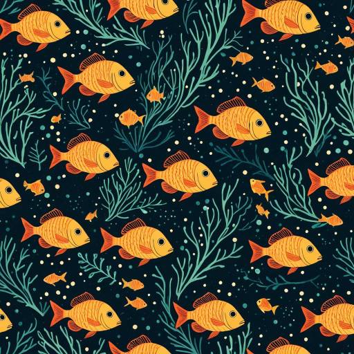 Dreamy Lantern Fish Grove Illustration