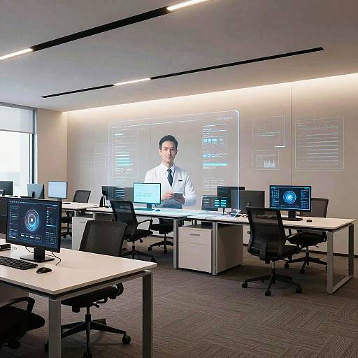 Futuristic Smart Office Workspace