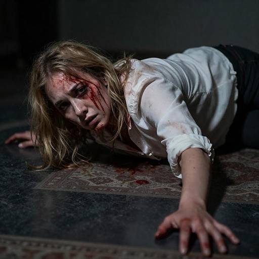 Distressed Woman in a Dark Setting