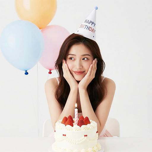 Woman in Birthday Party Attire