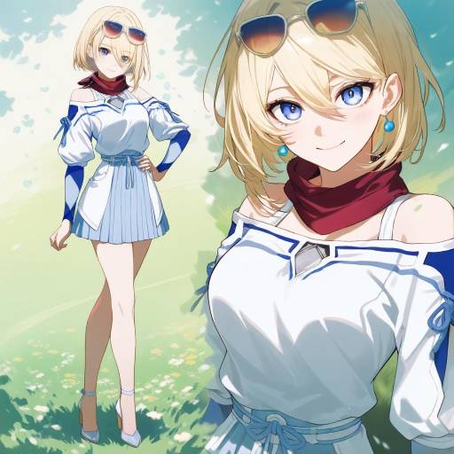 Blonde Girl in Serene Meadow