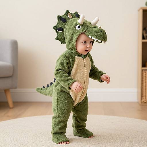 Baby in Tiny Triceratops Costume