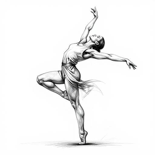 Dynamic Dancer Sketch Art