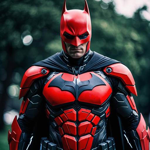 Red Death Batman Cosplay in Futuristic Armor