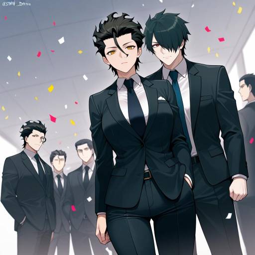 Celebration in Formal Attire with Friends