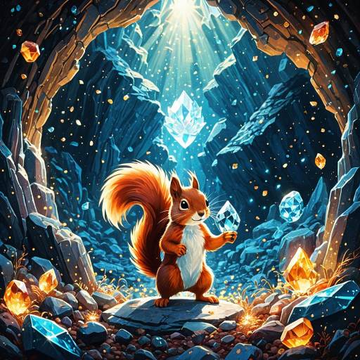 Adventurous Squirrel in Crystalline Cavern