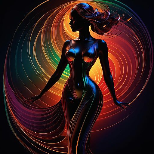 Luminous Silhouette in Abstract Elegance Luminous Silhouette in Abstract Elegance