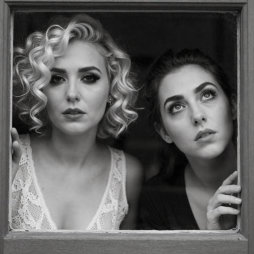 Intense Expressions Behind a Window Frame