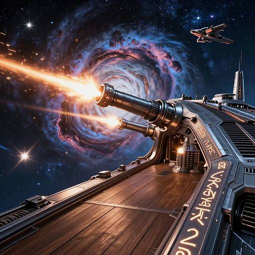 Epic Space Galleon Battle Scene