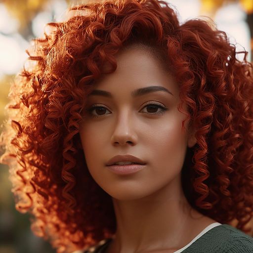 Photorealistic Latina Woman in Fall Park