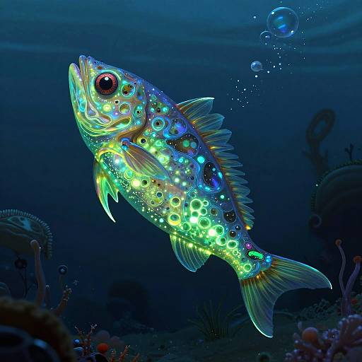 Surreal Bioluminescent Deep Sea Angler