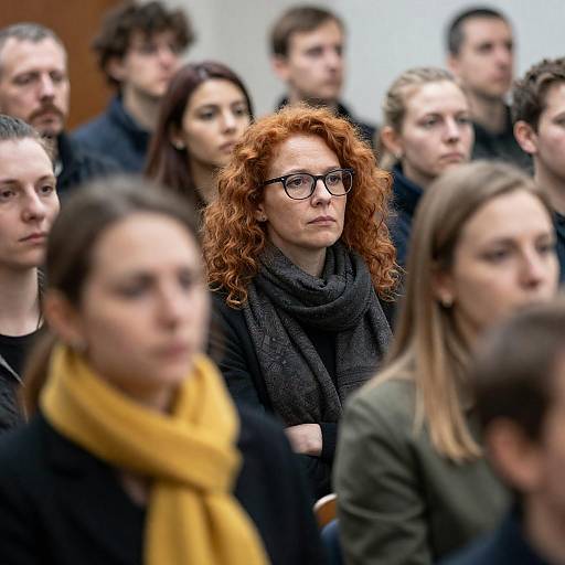 Crowded Room: Redhead with Glasses Focus
