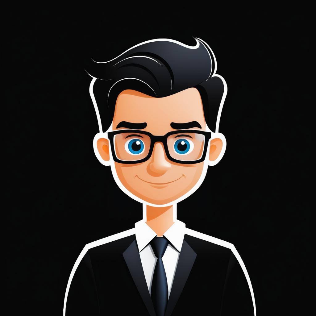 Cartoon Profile of a Smart Businessman