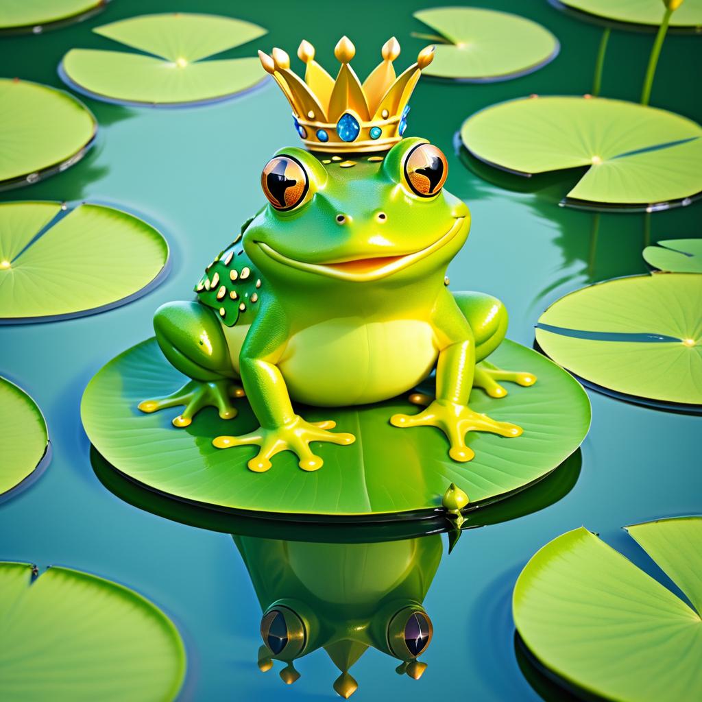 Royal Frog on a Lily Pad Adventure