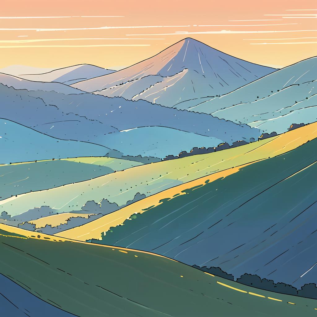 Sunny Misty Foothills in Cel Shading